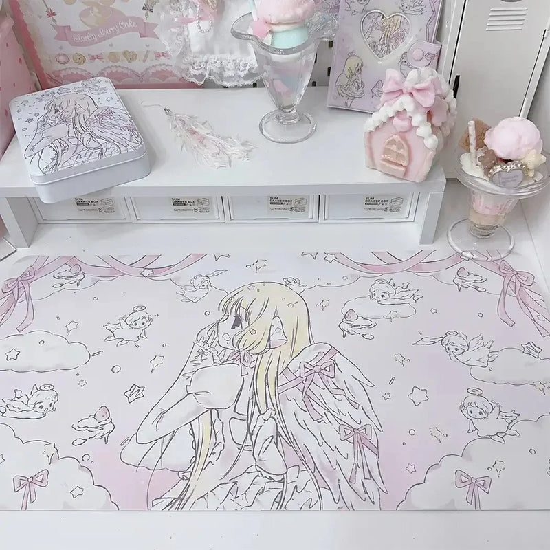 Mouse Pad Angel Cute – Impermeável, Antiderrapante