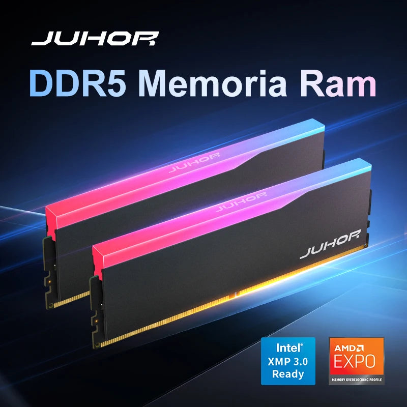DDR5 JUHOR 16GB RGB – Desempenho Máximo em 6000/6400MHz