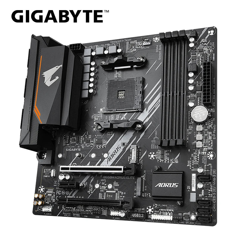 Placa-Mãe GIGABYTE B550M AORUS ELITE | Desempenho Premium em Formato Compacto
