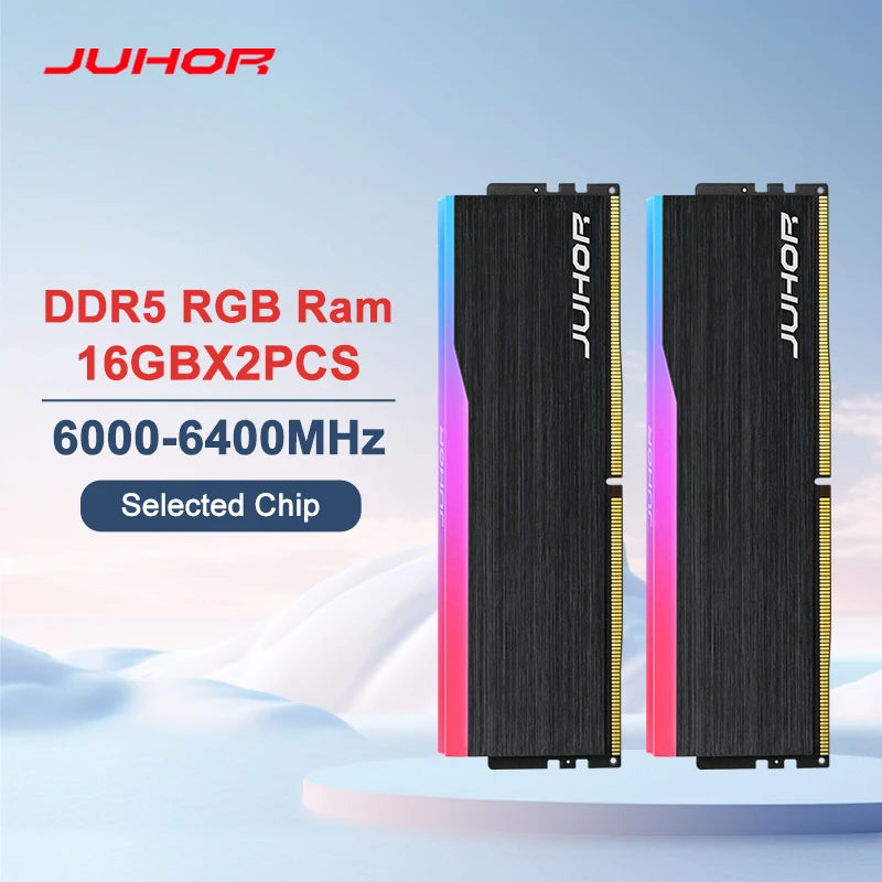 DDR5 JUHOR 16GB RGB – Desempenho Máximo em 6000/6400MHz
