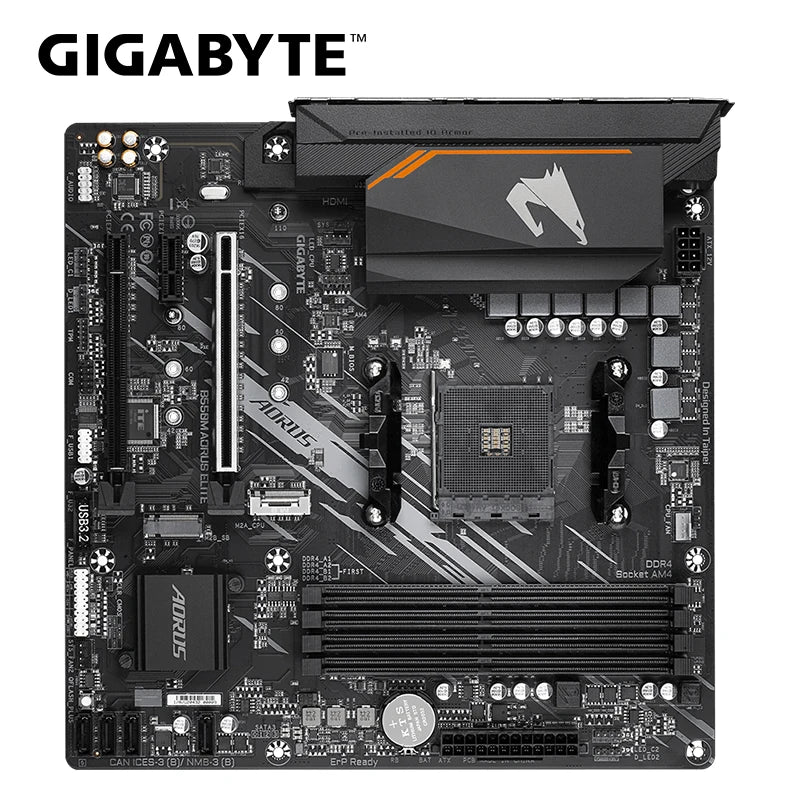Placa-Mãe GIGABYTE B550M AORUS ELITE | Desempenho Premium em Formato Compacto