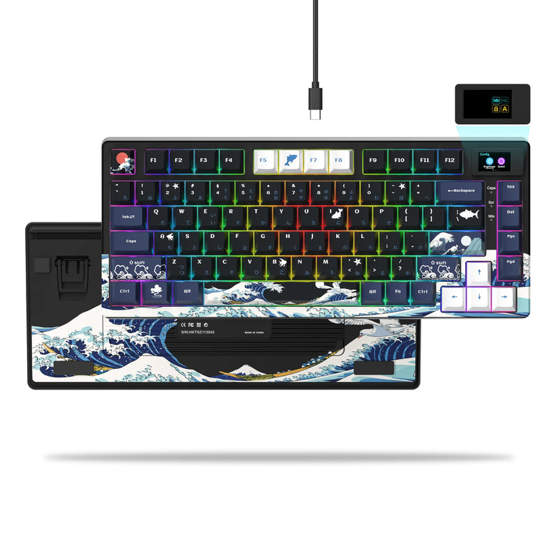 Teclado RGB Mecânico Gamer com Tela OLED e Full Hot-Swap