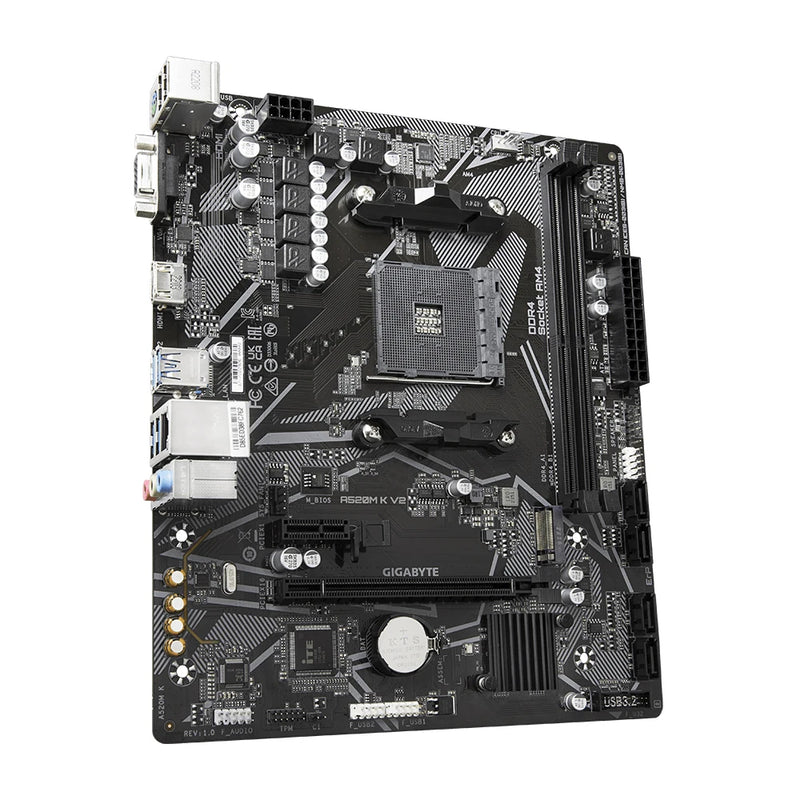 Placa-Mãe GIGABYTE A520M K V2 – Micro ATX, Socket AM4, Suporte Ryzen até 5700G