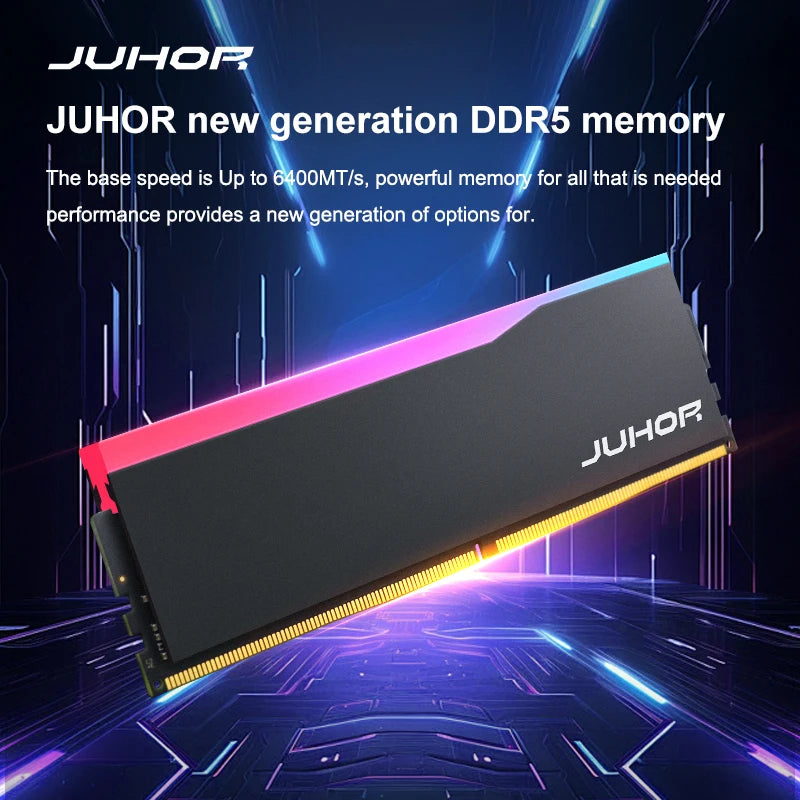 DDR5 JUHOR 16GB RGB – Desempenho Máximo em 6000/6400MHz