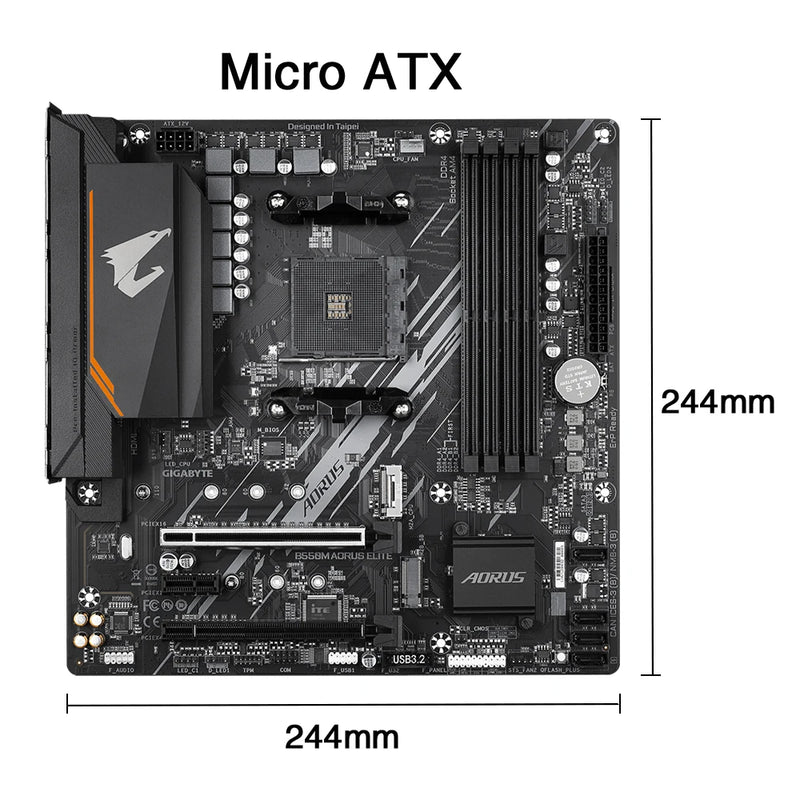 Placa-Mãe GIGABYTE B550M AORUS ELITE | Desempenho Premium em Formato Compacto