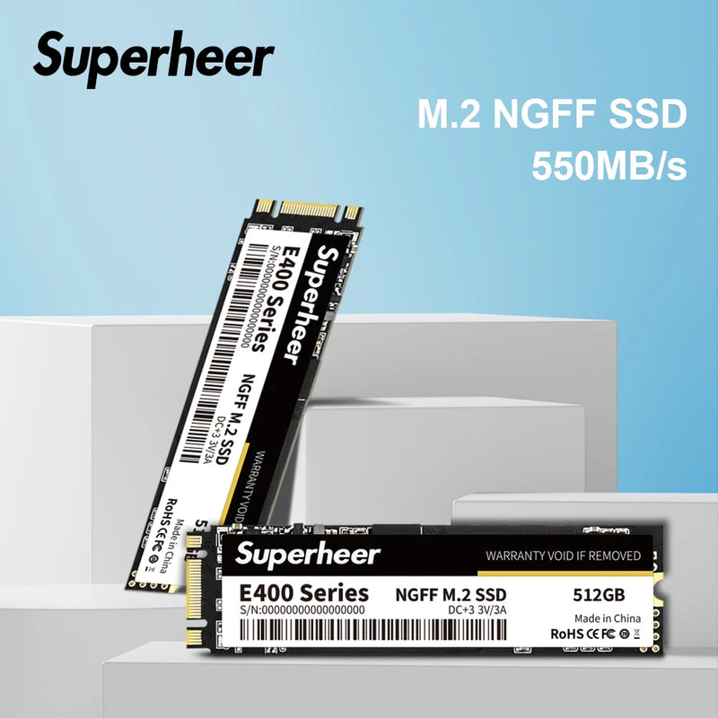 SSD SUPERHEER M.2 SATA NGFF – Velocidade Máxima e Armazenamento Seguro para Notebook