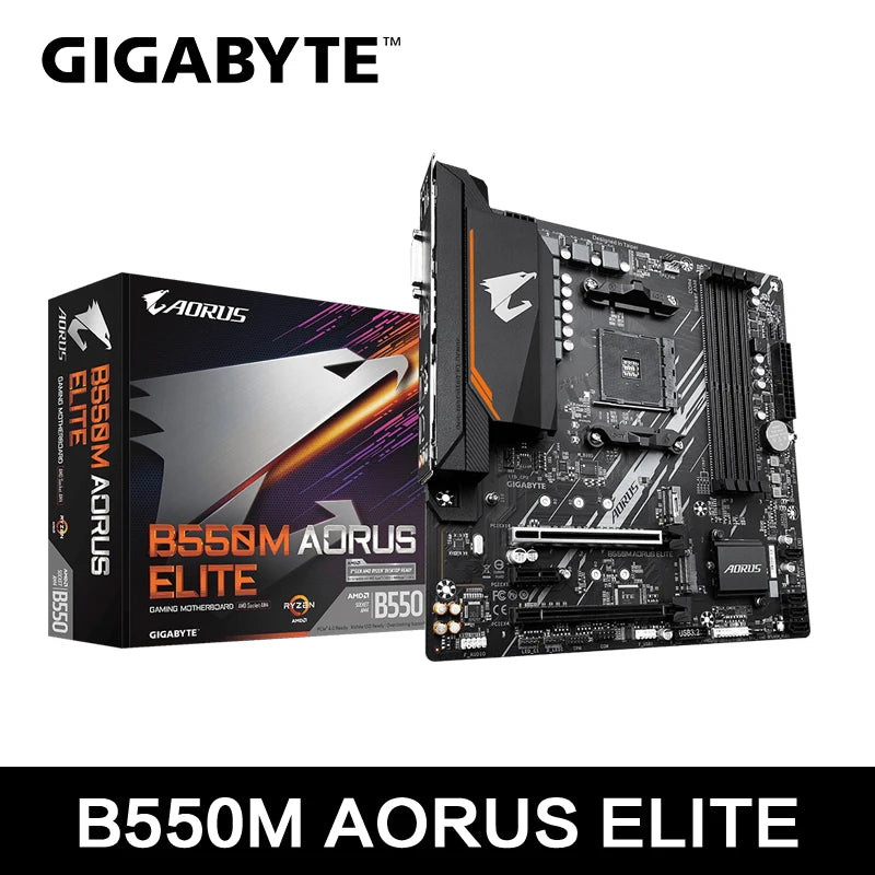 Placa-Mãe GIGABYTE B550M AORUS ELITE | Desempenho Premium em Formato Compacto