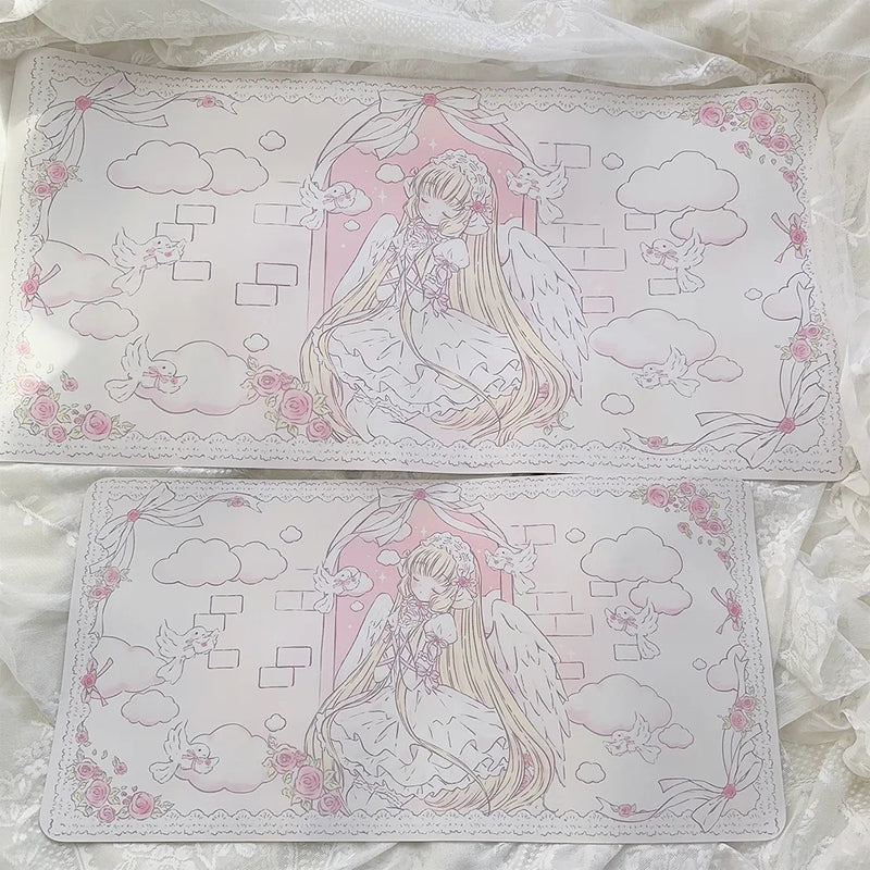 Mouse Pad Angel Cute – Impermeável, Antiderrapante
