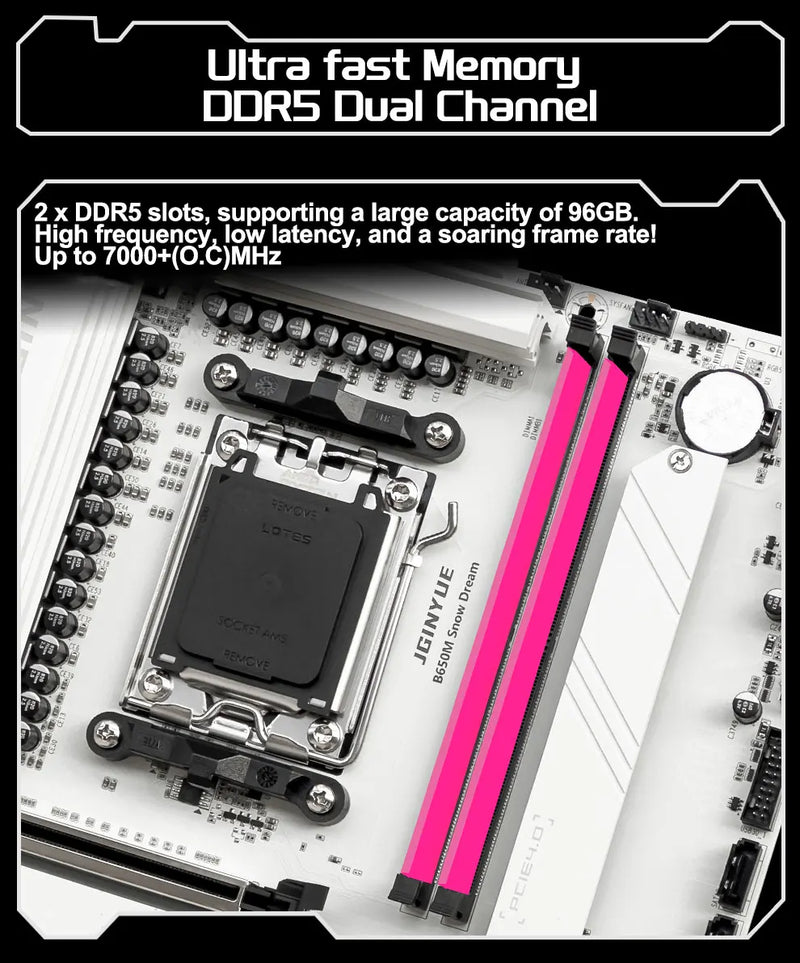 Placa-Mãe ARGB DDR5 JGINYUE – Performance de Última Geração