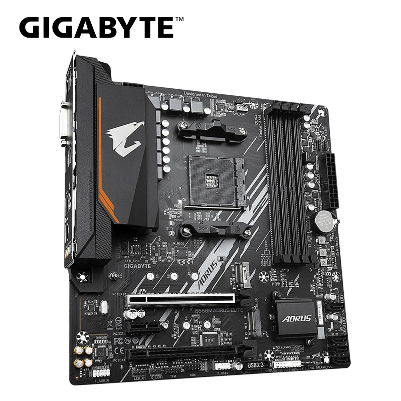 Placa-Mãe GIGABYTE B550M AORUS ELITE | Desempenho Premium em Formato Compacto