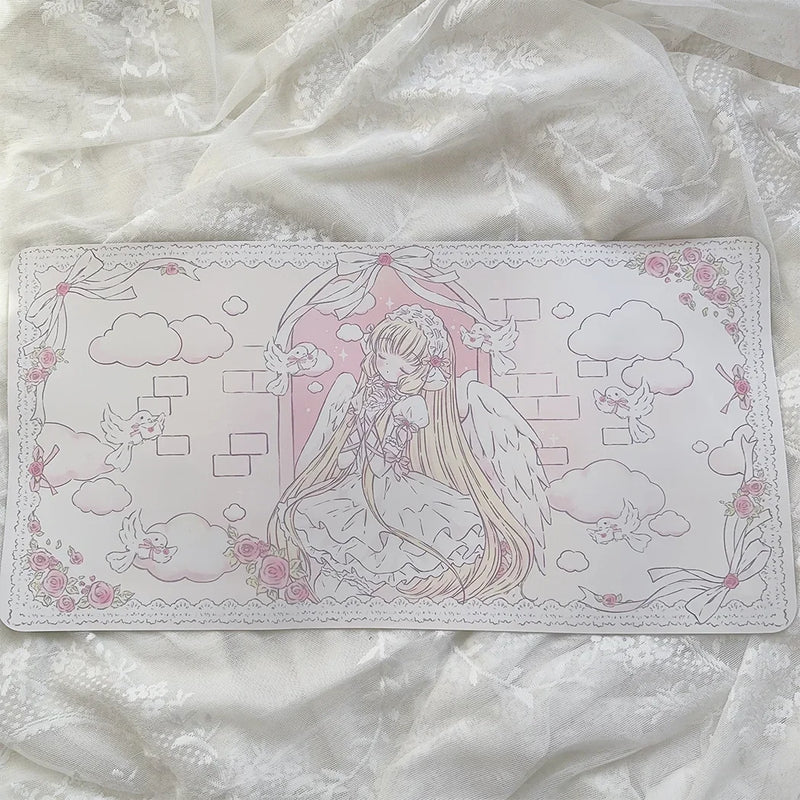 Mouse Pad Angel Cute – Impermeável, Antiderrapante