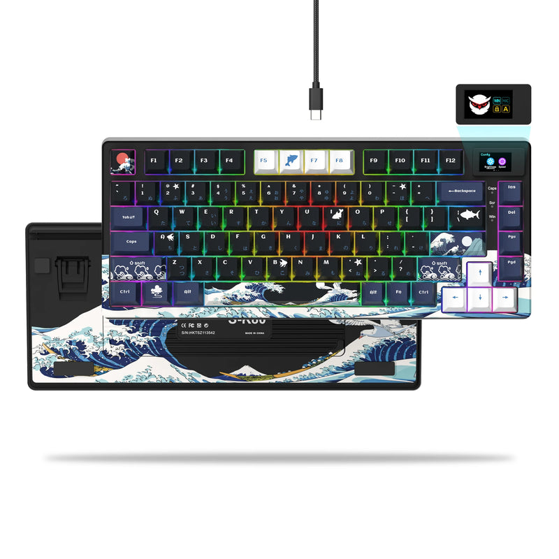 Teclado RGB Mecânico Gamer com Tela OLED e Full Hot-Swap