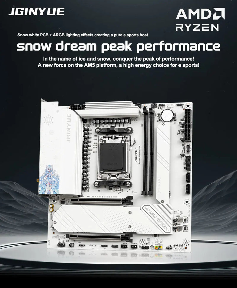 Placa-Mãe ARGB DDR5 JGINYUE – Performance de Última Geração
