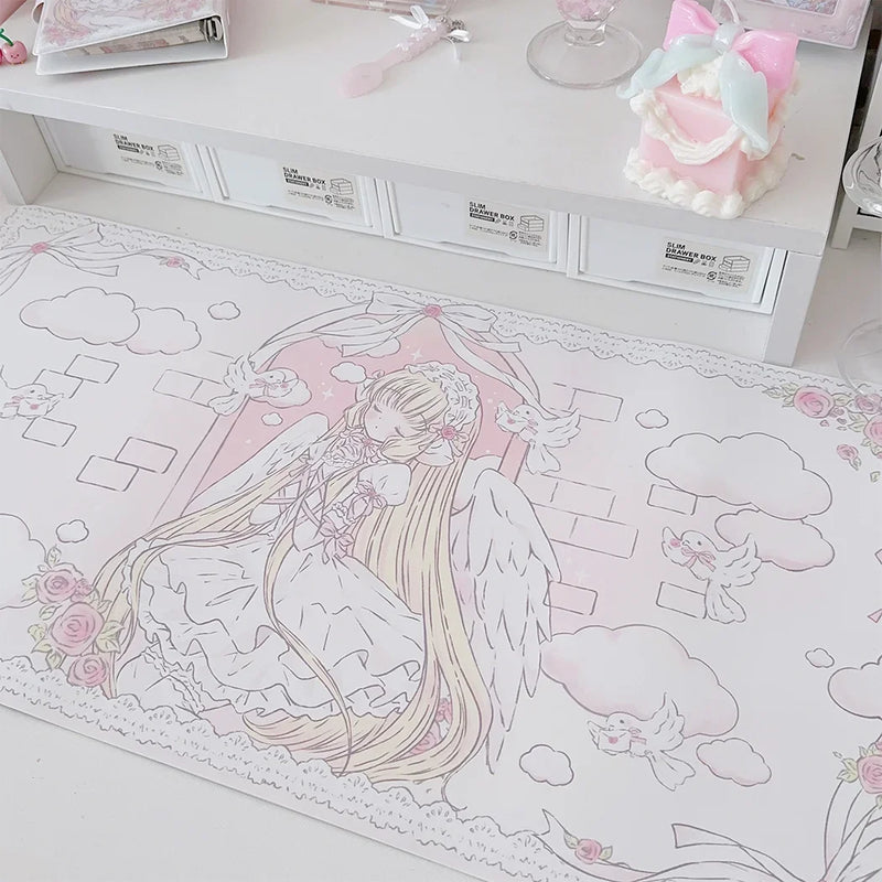 Mouse Pad Angel Cute – Impermeável, Antiderrapante