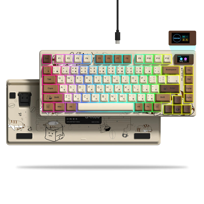 Teclado RGB Mecânico Gamer com Tela OLED e Full Hot-Swap