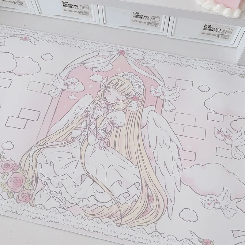 Mouse Pad Angel Cute – Impermeável, Antiderrapante